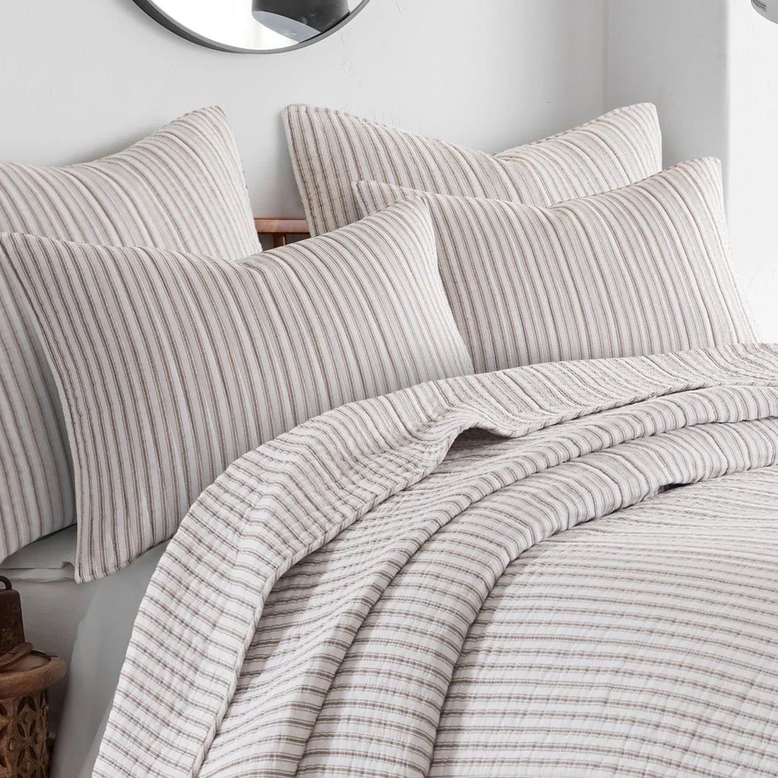 Tobago Stripe Reversible Quilt Set Nautical Bedding Set