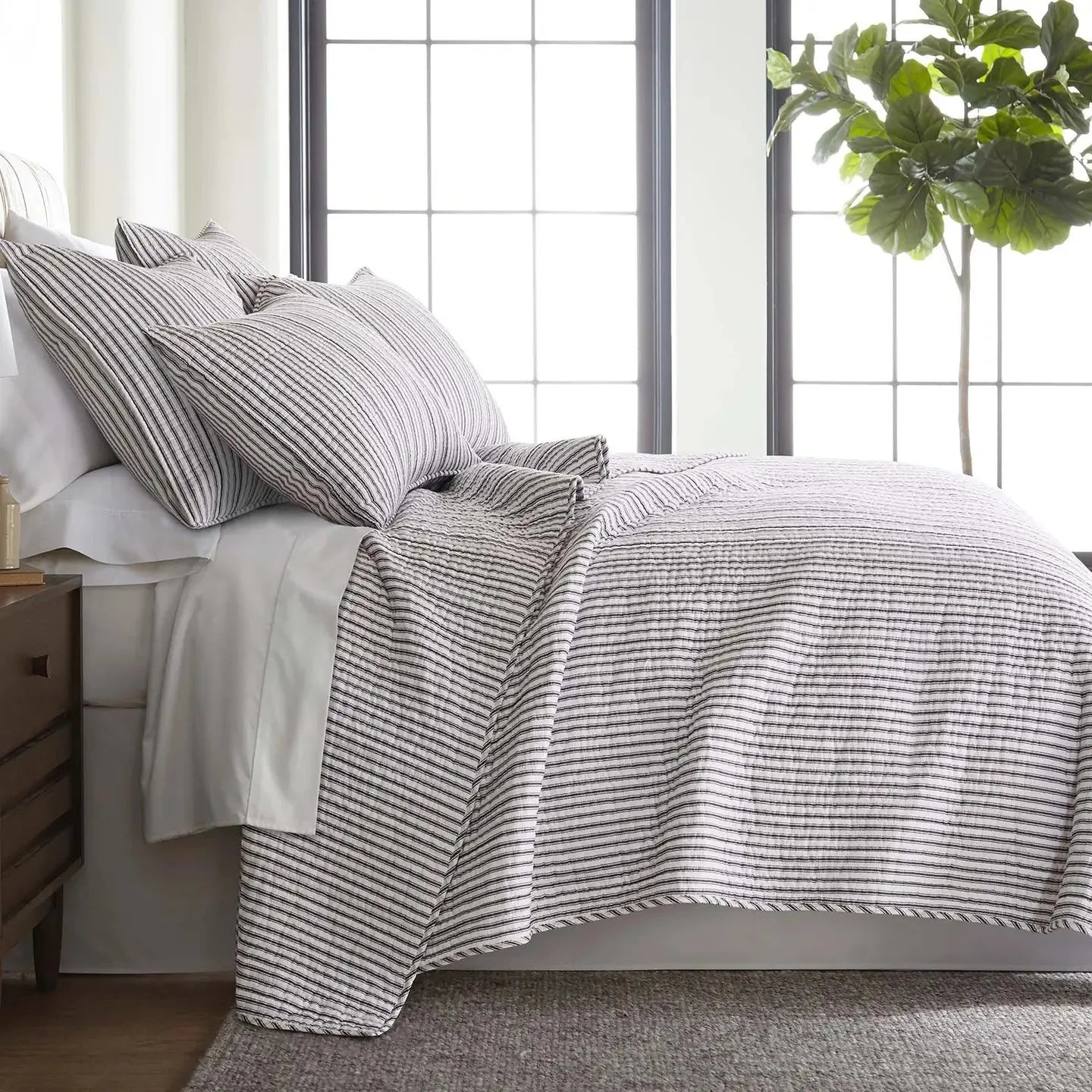 Tobago Stripe Reversible Quilt Set Nautical Bedding Set