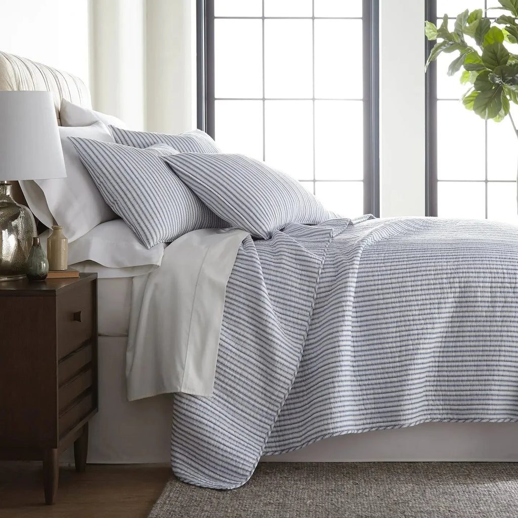 Tobago Stripe Reversible Quilt Set Nautical Bedding Set