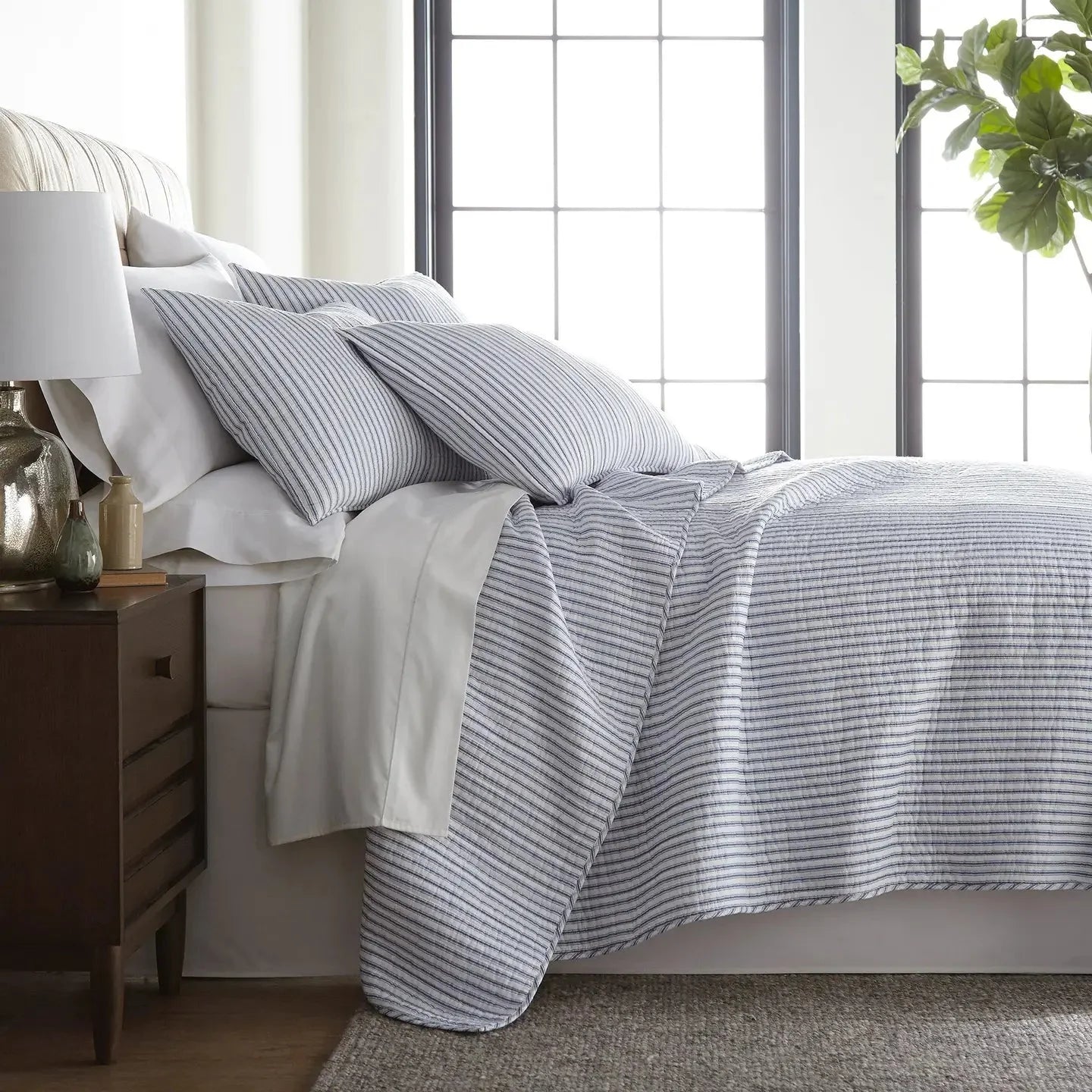 Tobago Stripe Reversible Quilt Set Nautical Bedding Set