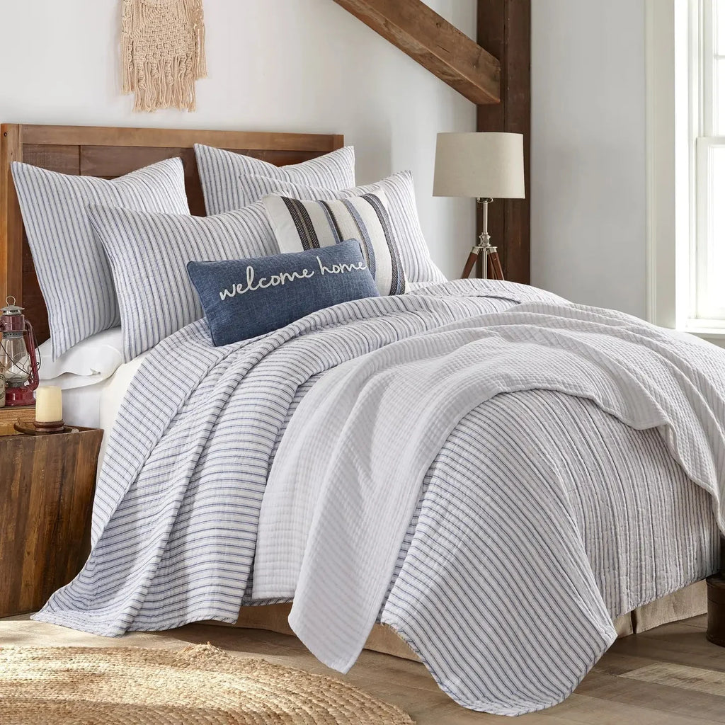 Tobago Stripe Reversible Quilt Set Nautical Bedding Set