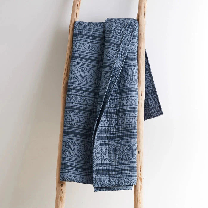 Tolteca Navy Blue Quilted Throw Blanket  -Nautical Throw Blanket