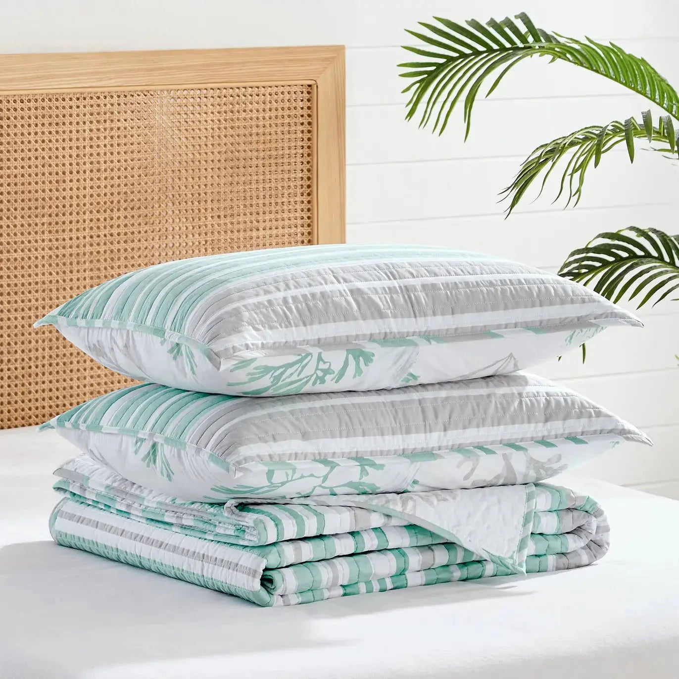 Truro 100% Cotton Quilt Cover Set Beautiful Coastal Bedding Sets - Spa Blue