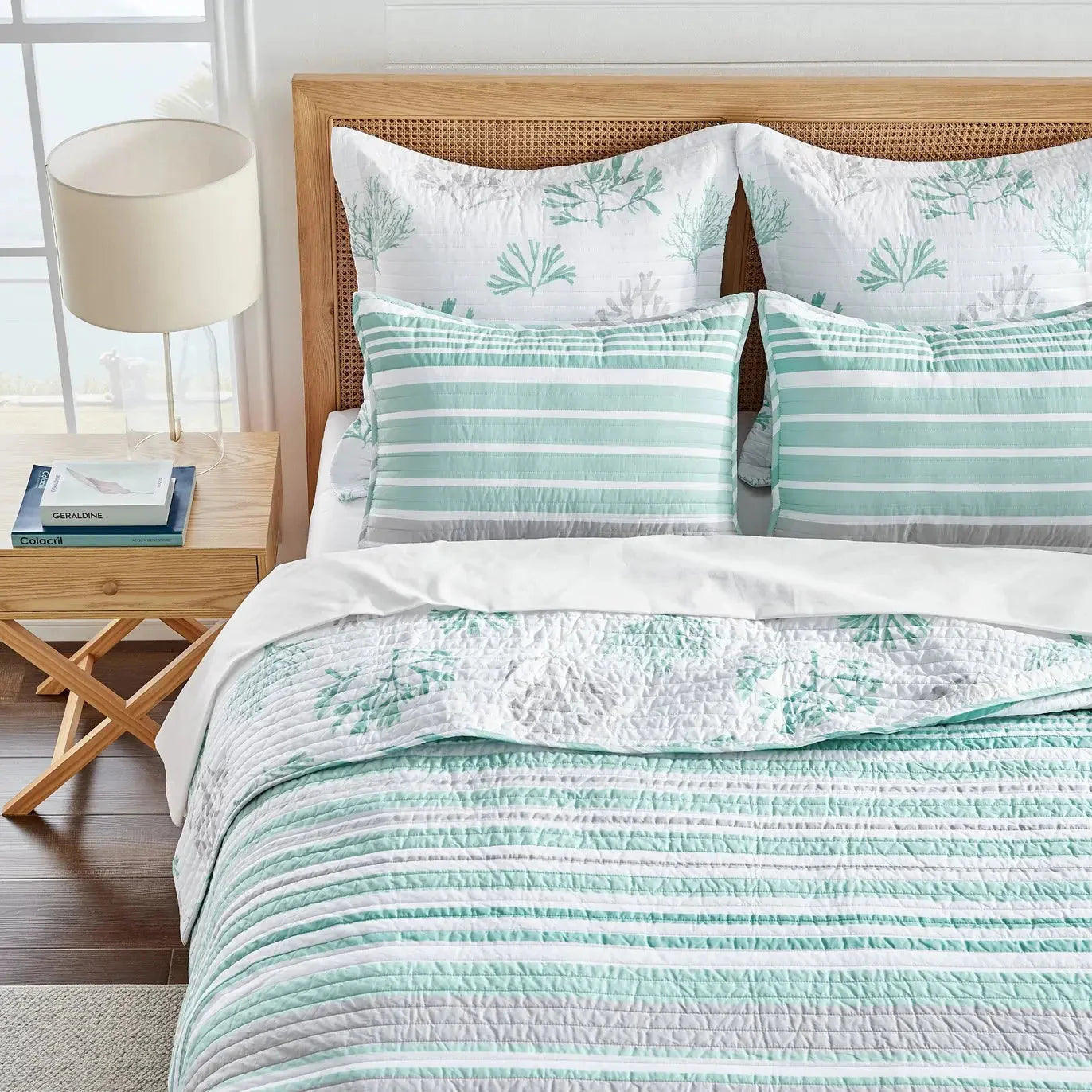 Truro 100% Cotton Quilt Cover Set Beautiful Coastal Bedding Sets - Spa Blue