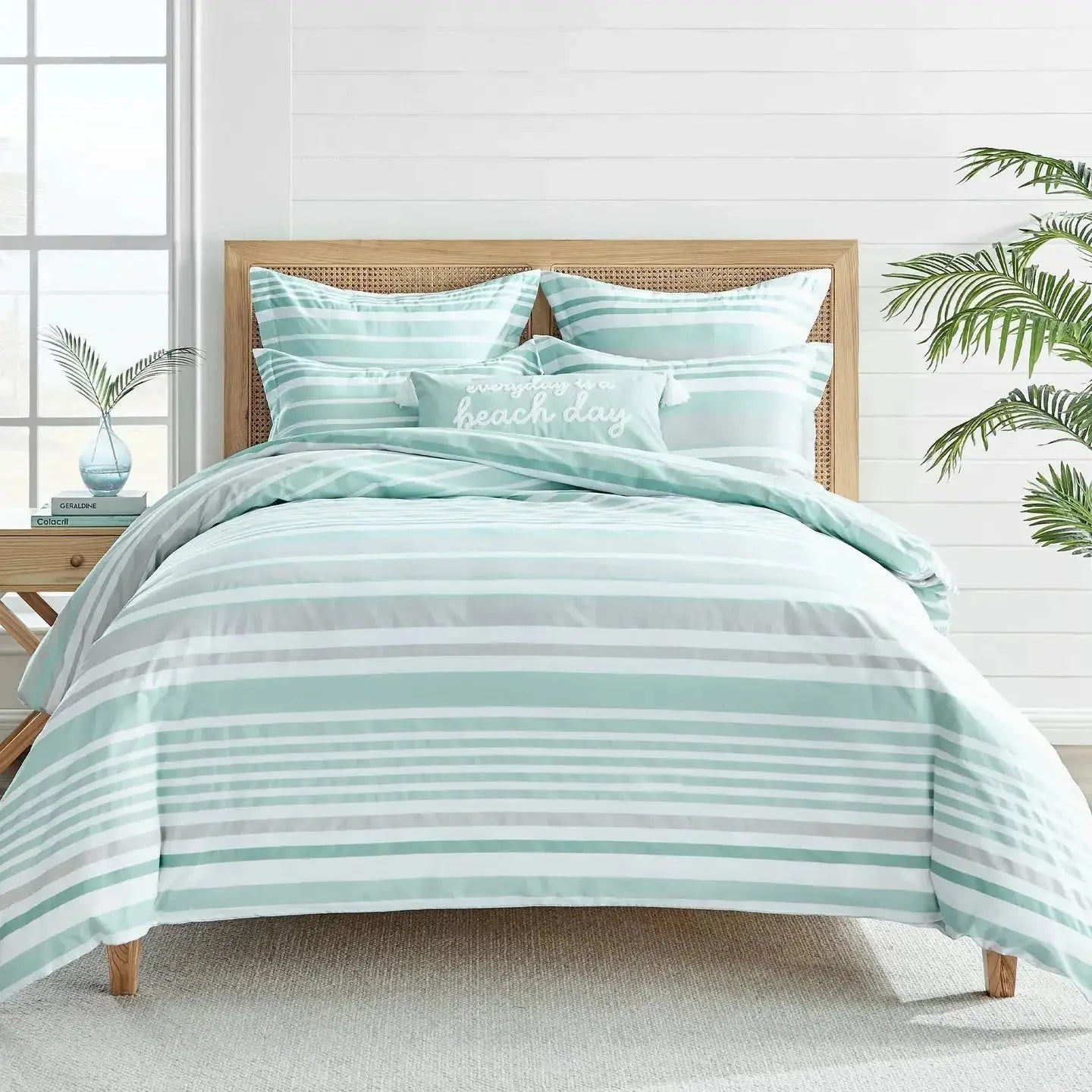 Truro Coastal Comforter Set - Spa Blue & White Comforter