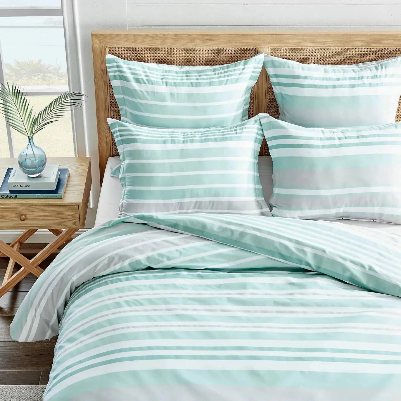 Truro Coastal Comforter Set - Spa Blue & White Comforter