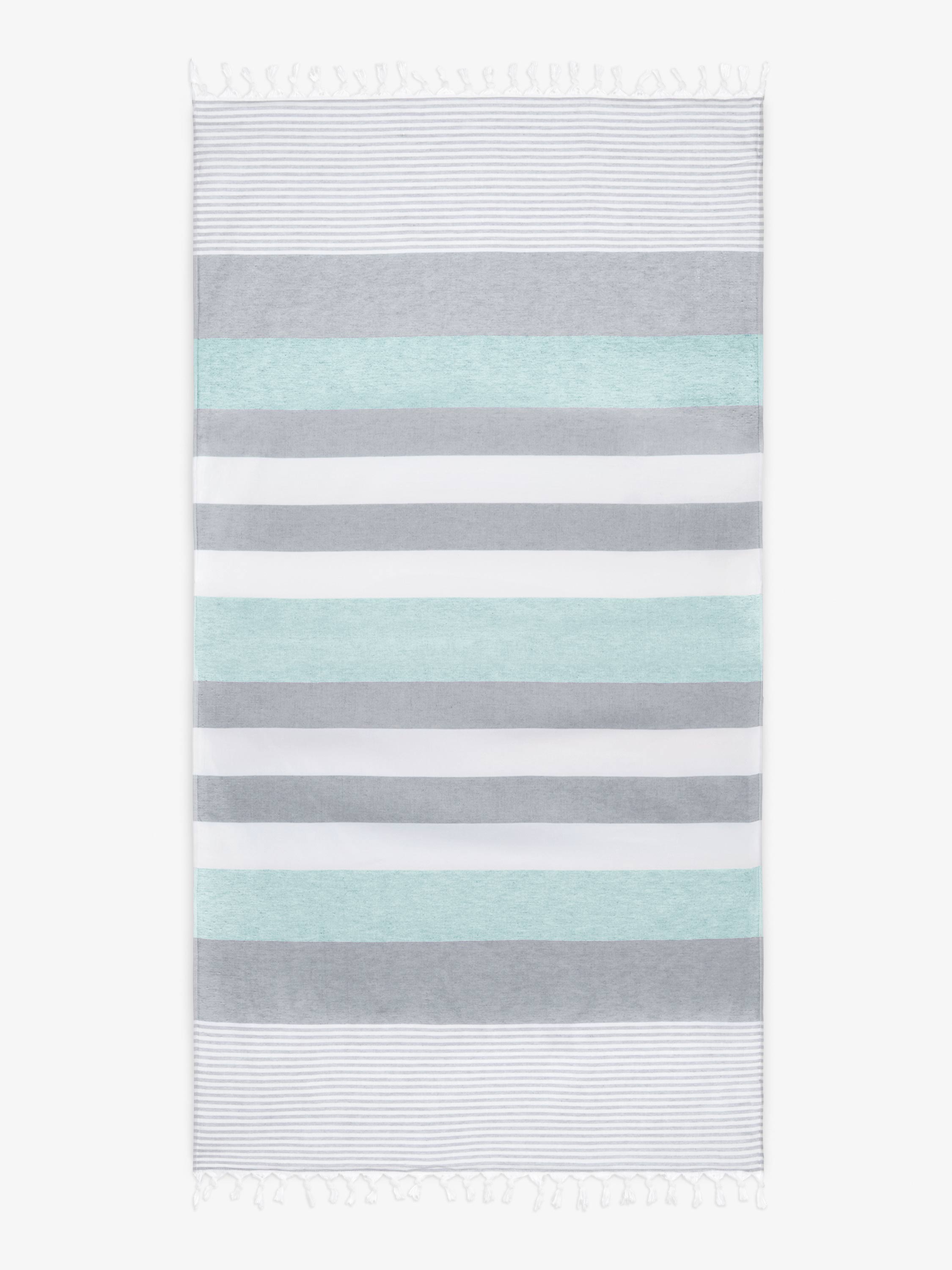 Teal & Gray Cape Cod Turkish Towel