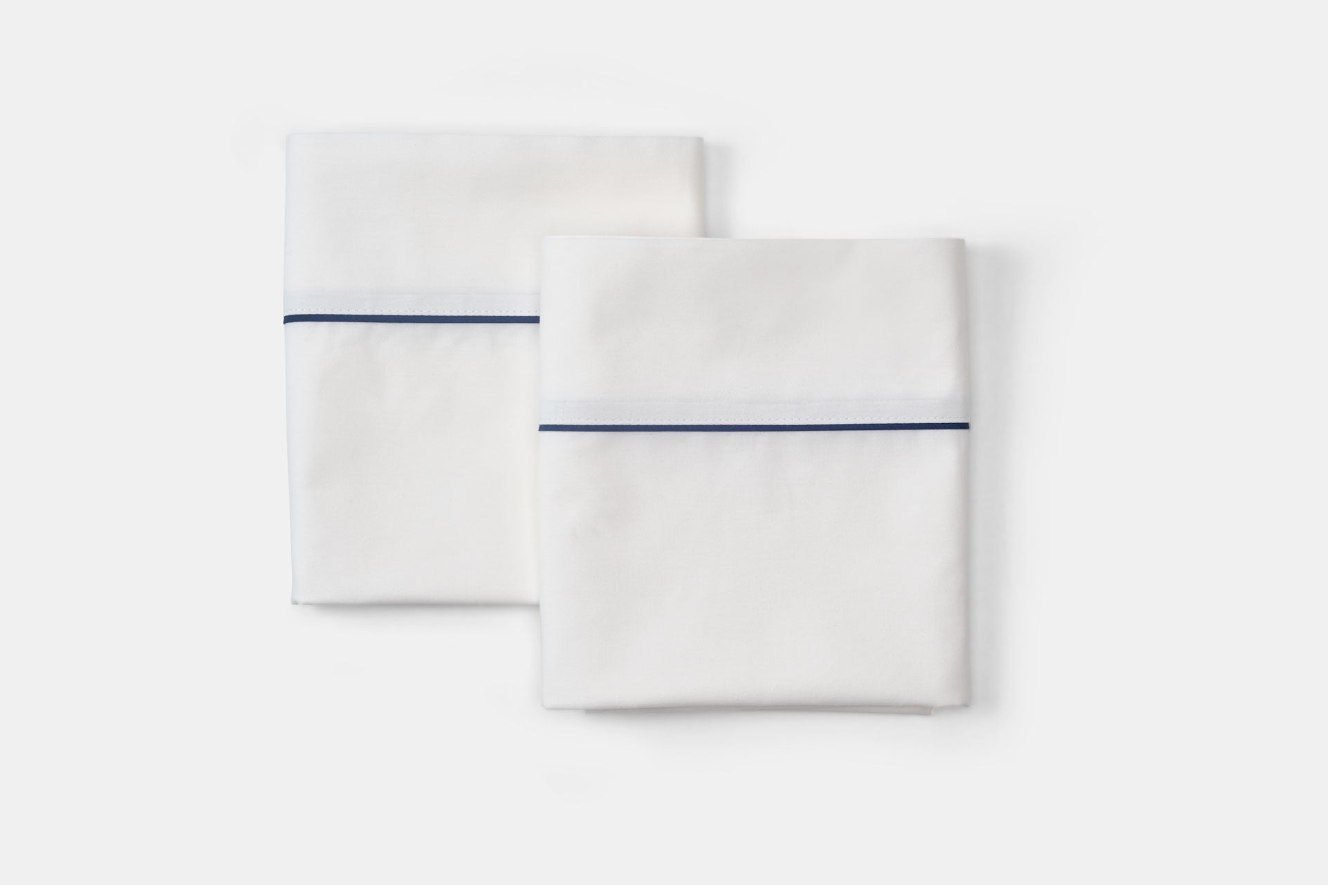 Cotton Bed Pillowcases with Classic Piping Design  - American Made With USA Grown Cotton