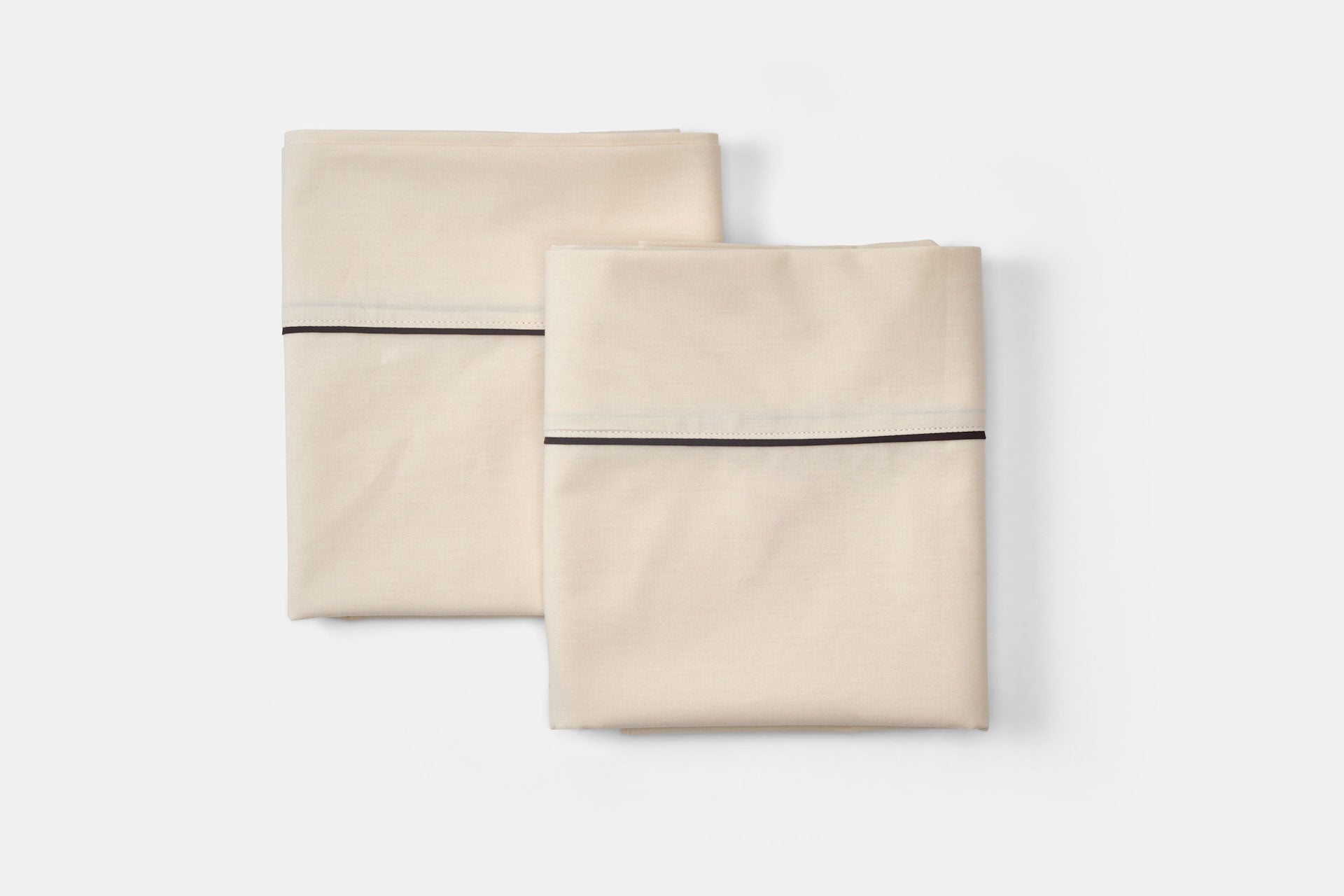 Cotton Bed Pillowcases with Classic Piping Design  - American Made With USA Grown Cotton