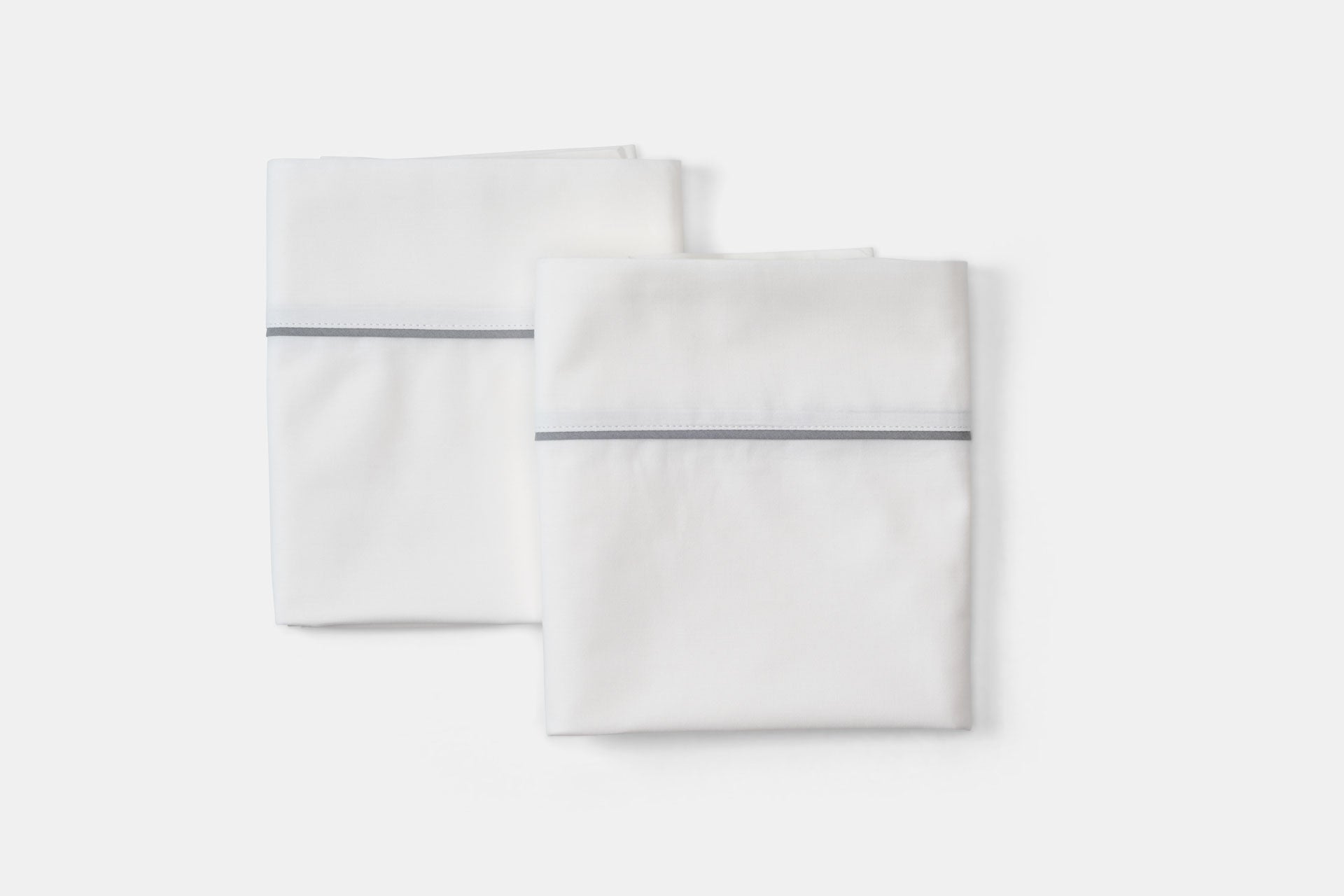 Cotton Bed Pillowcases with Classic Piping Design  - American Made With USA Grown Cotton