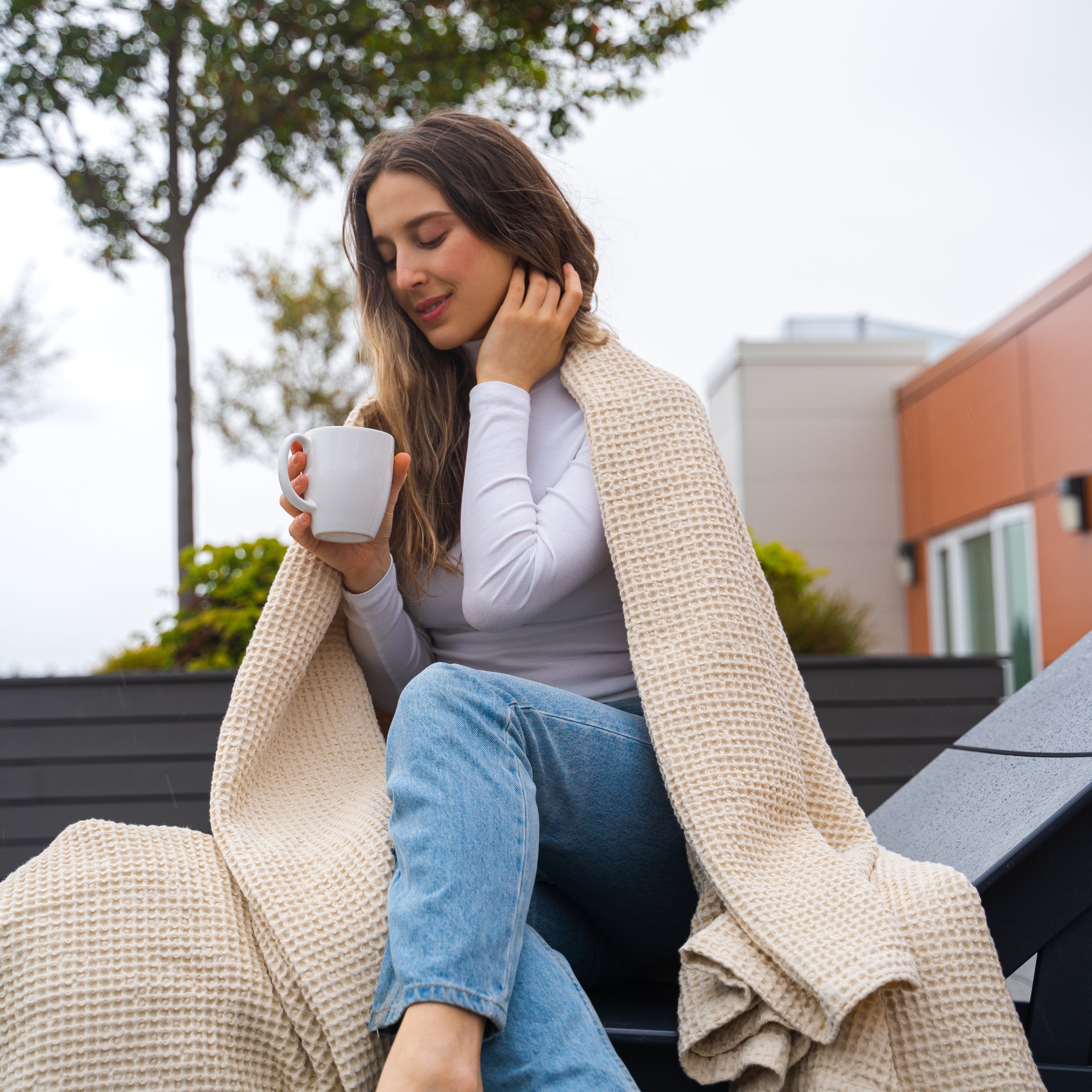 100% Pure Cotton Waffle Weave Blanket - Organic Blankets