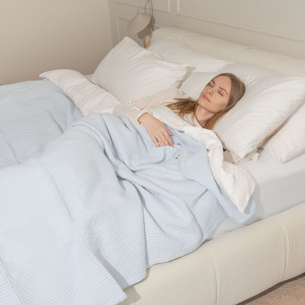 100% Pure Cotton Waffle Weave Blanket - Organic Blankets