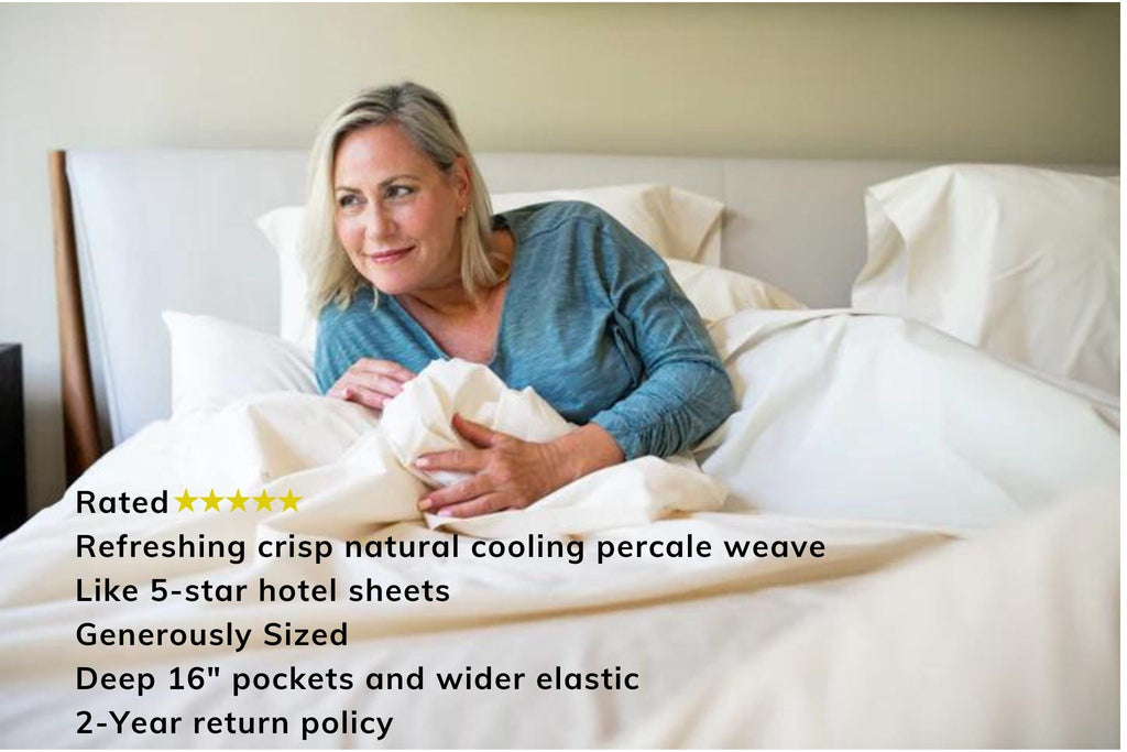 Percale Bed Sheet Set - American Made With USA Grown Cotton