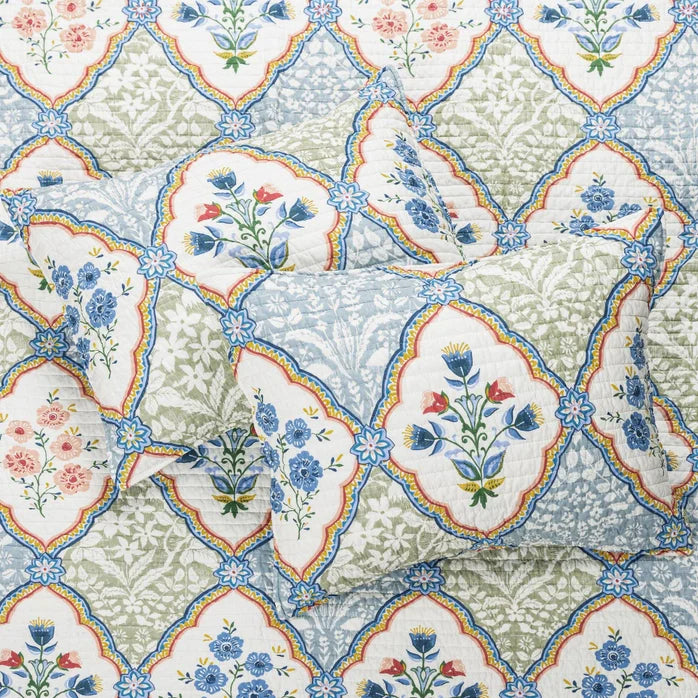 Zoey Cotton Quilt Set | Coastal Quilt Sets | Zoey Coastal Bedding Collection
