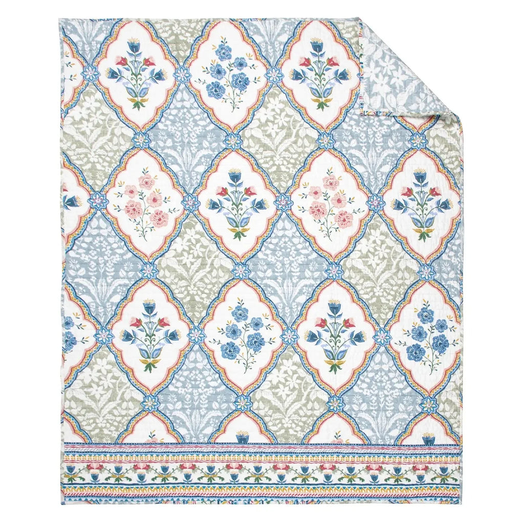 Zoey Quilted Throw Blanket  - Coastal Throw Blanket