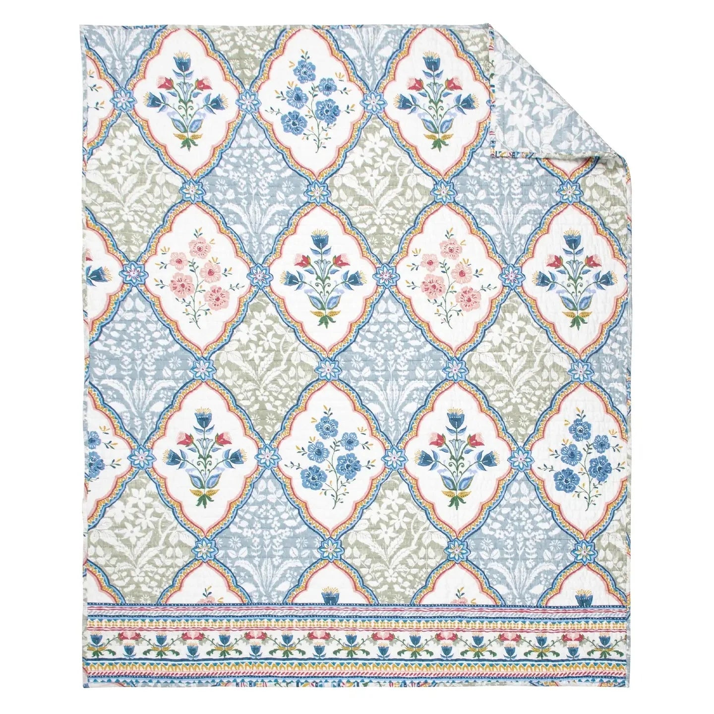 Zoey Quilted Throw Blanket  - Coastal Throw Blanket