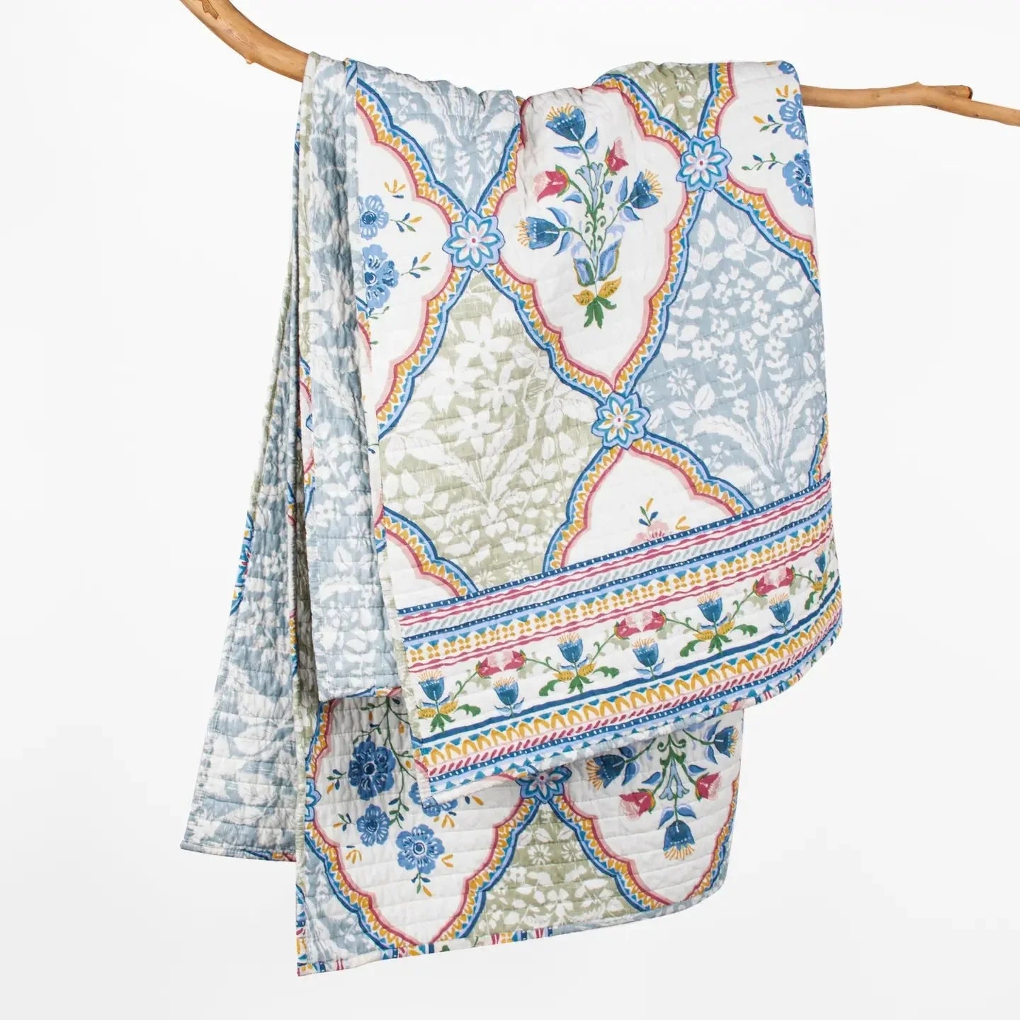 Zoey Quilted Throw Blanket  - Coastal Throw Blanket