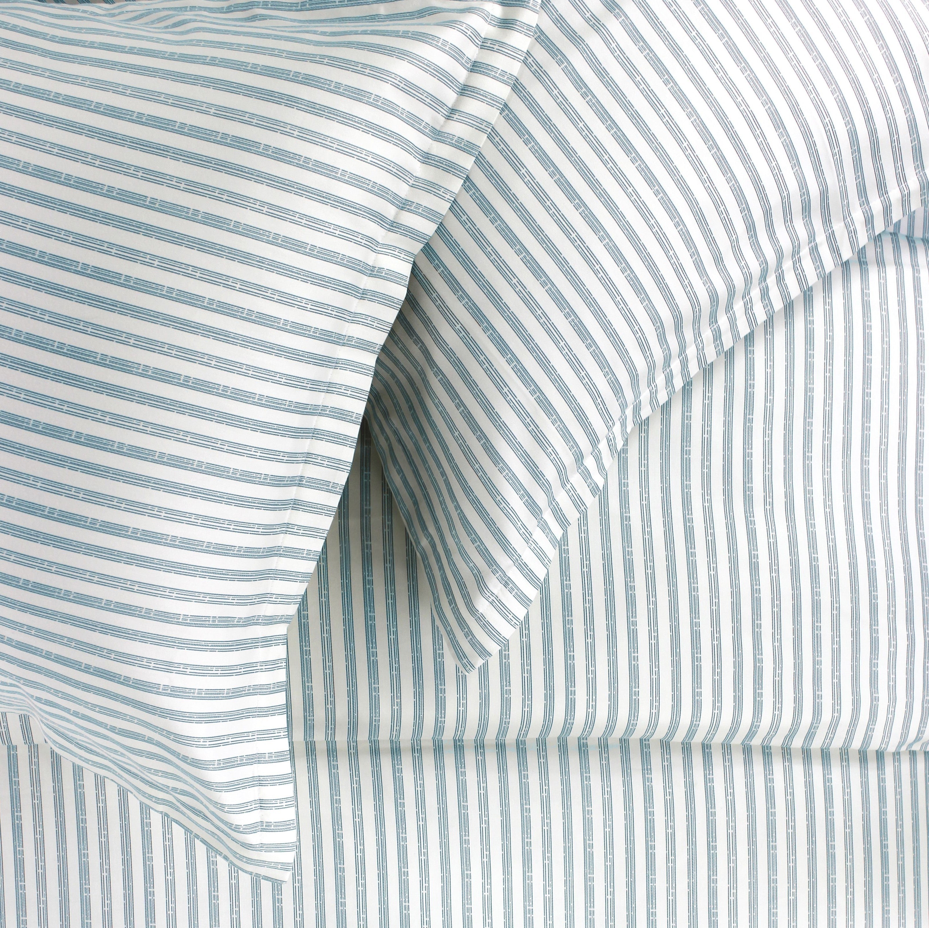 400TC Bamboo Stripe Design Duvet Set - Coastal Classic Striped Bedding