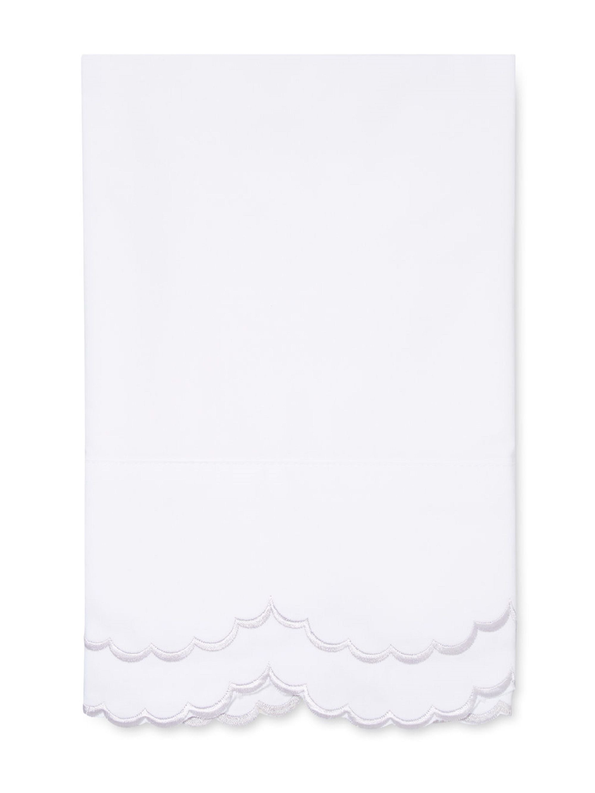 Double Scallop Embroidered Percale Pillowcase Pair