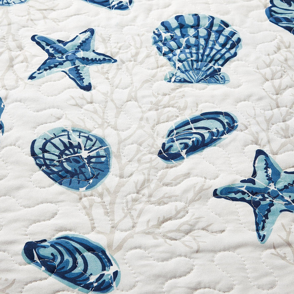 Coastal Blue Quilt Set Bali Collection 3PC - Lightweight Microfiber