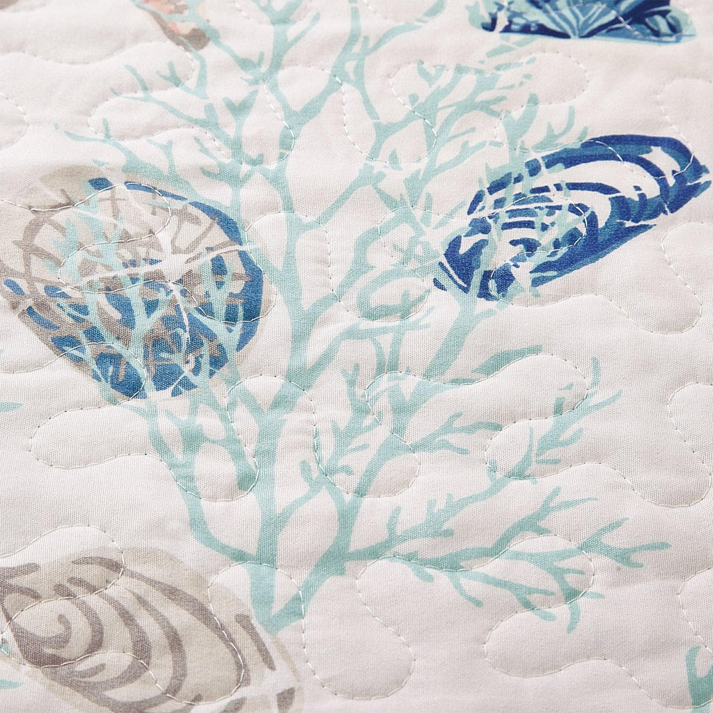 Coastal Blue Quilt Set Bali Collection 3PC - Lightweight Microfiber