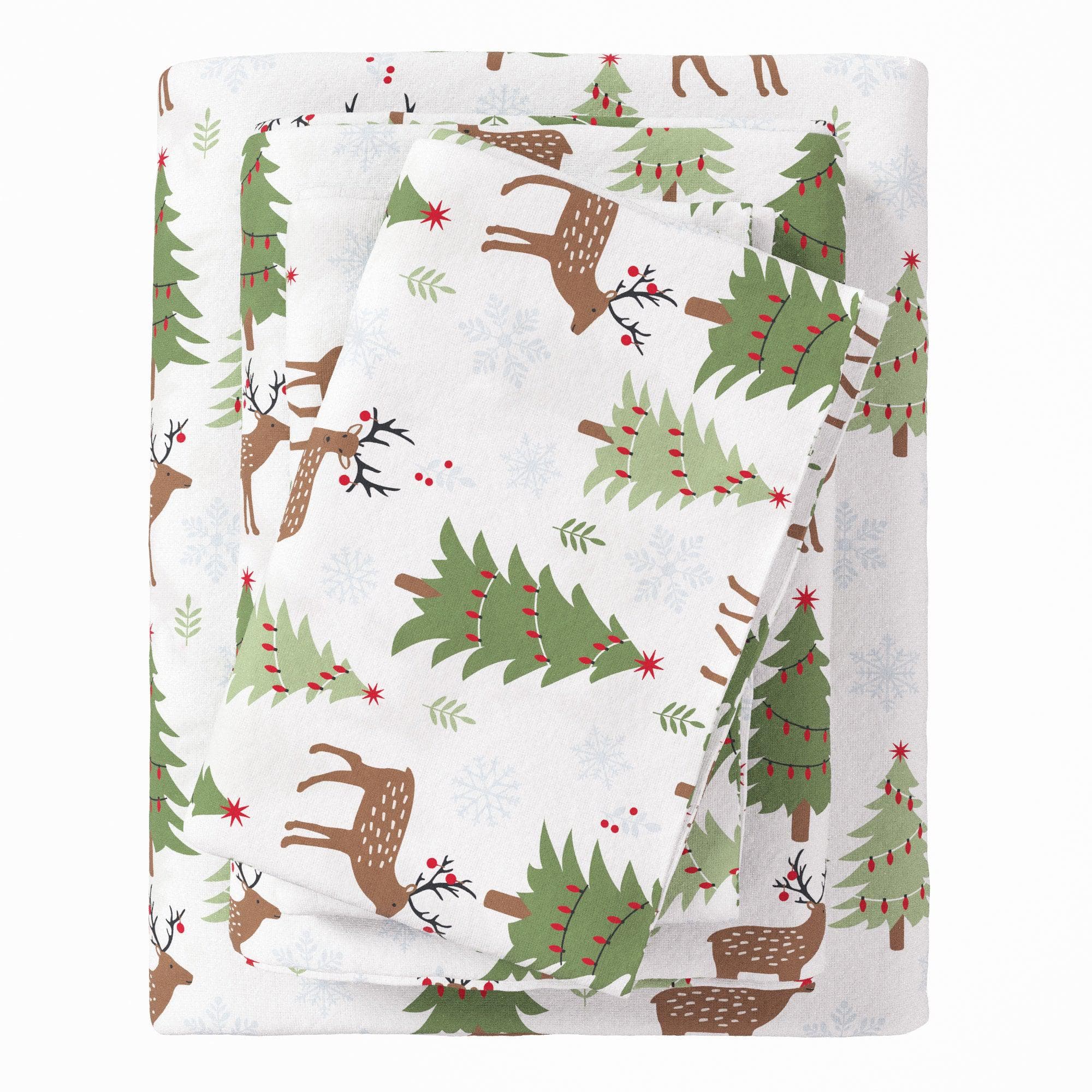 100% Turkish Cotton Flannel Sheet Sets - Christmas Sheets
