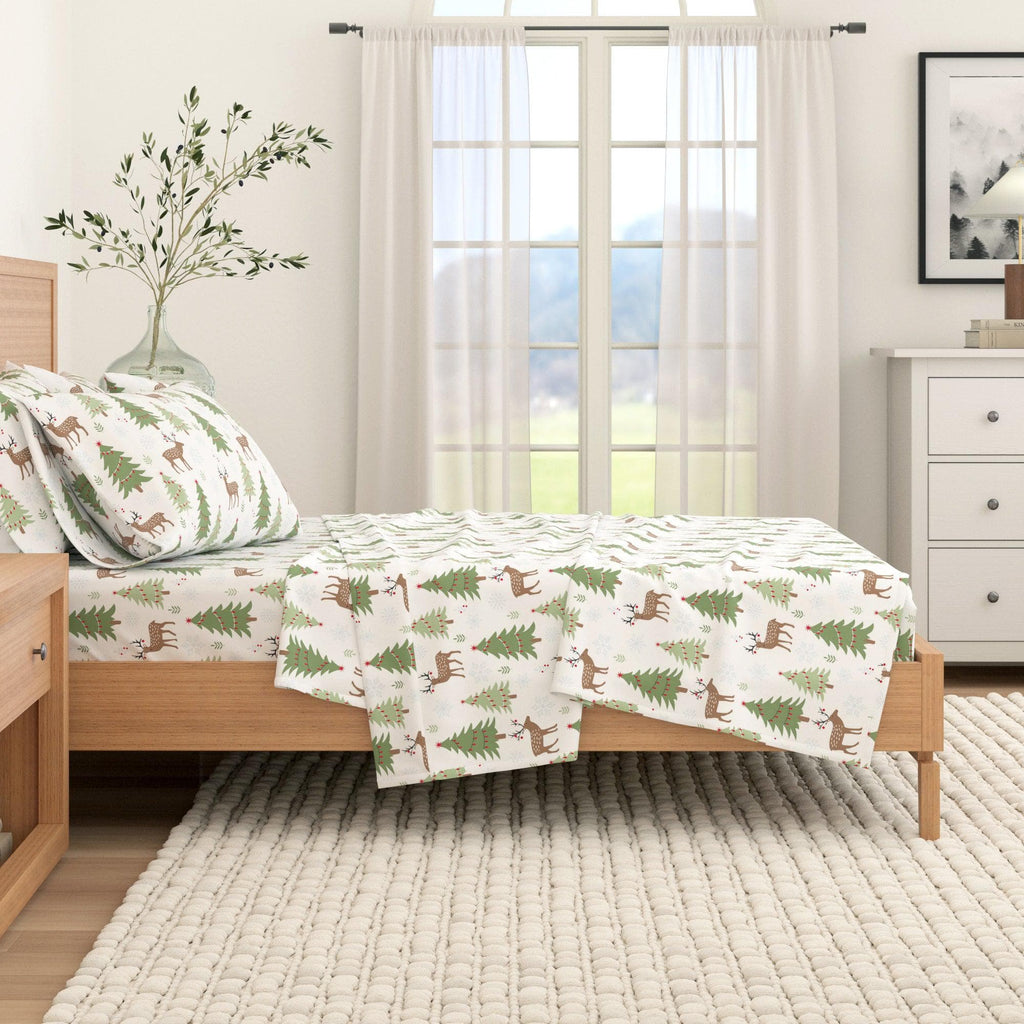 100% Turkish Cotton Flannel Sheet Sets - Christmas Sheets