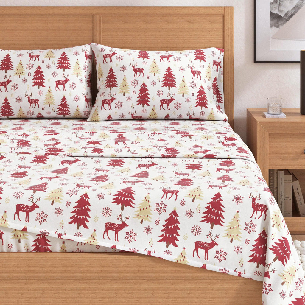100% Turkish Cotton Flannel Sheet Sets - Christmas Sheets