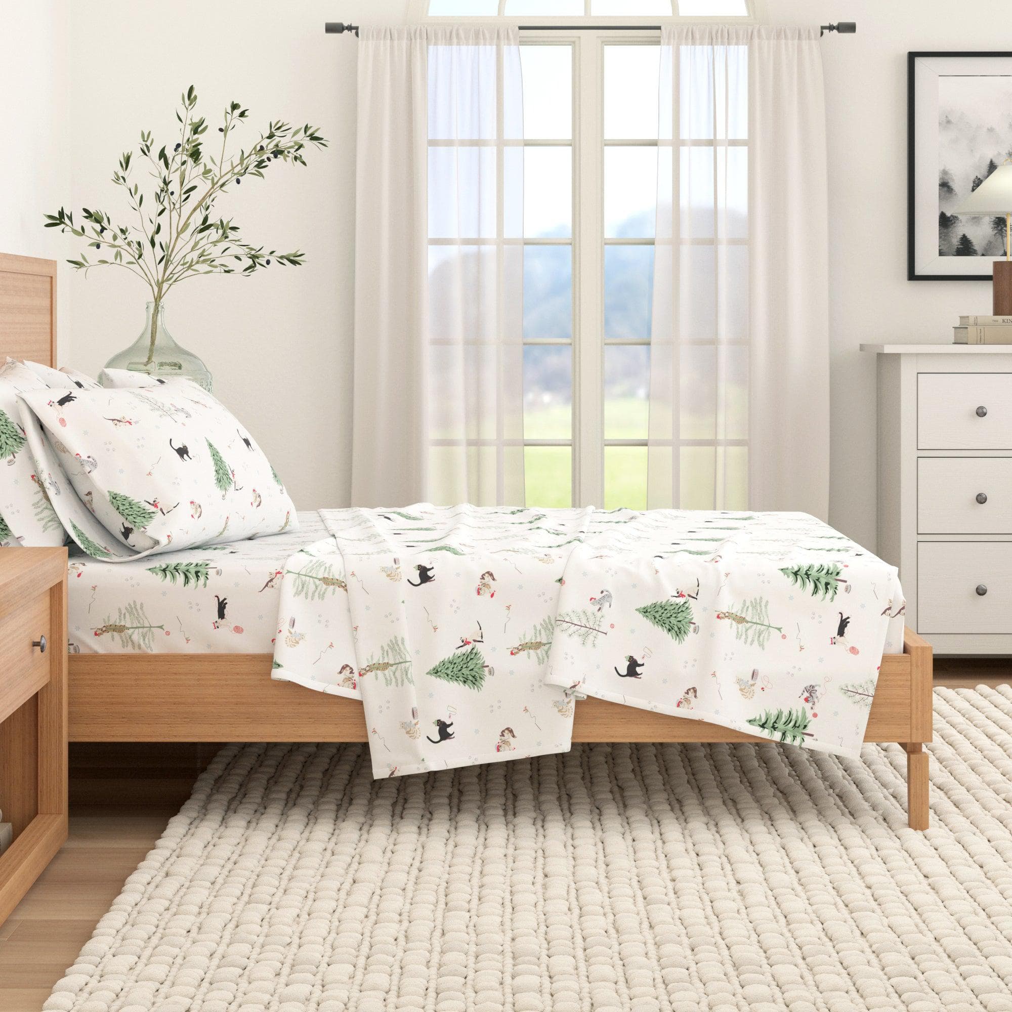 100% Turkish Cotton Flannel Sheet Sets - Christmas Sheets