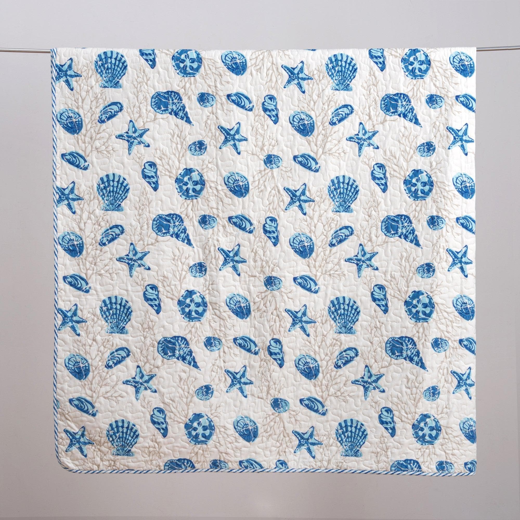 Coastal Blue Quilt Set Bali Collection 3PC - Lightweight Microfiber
