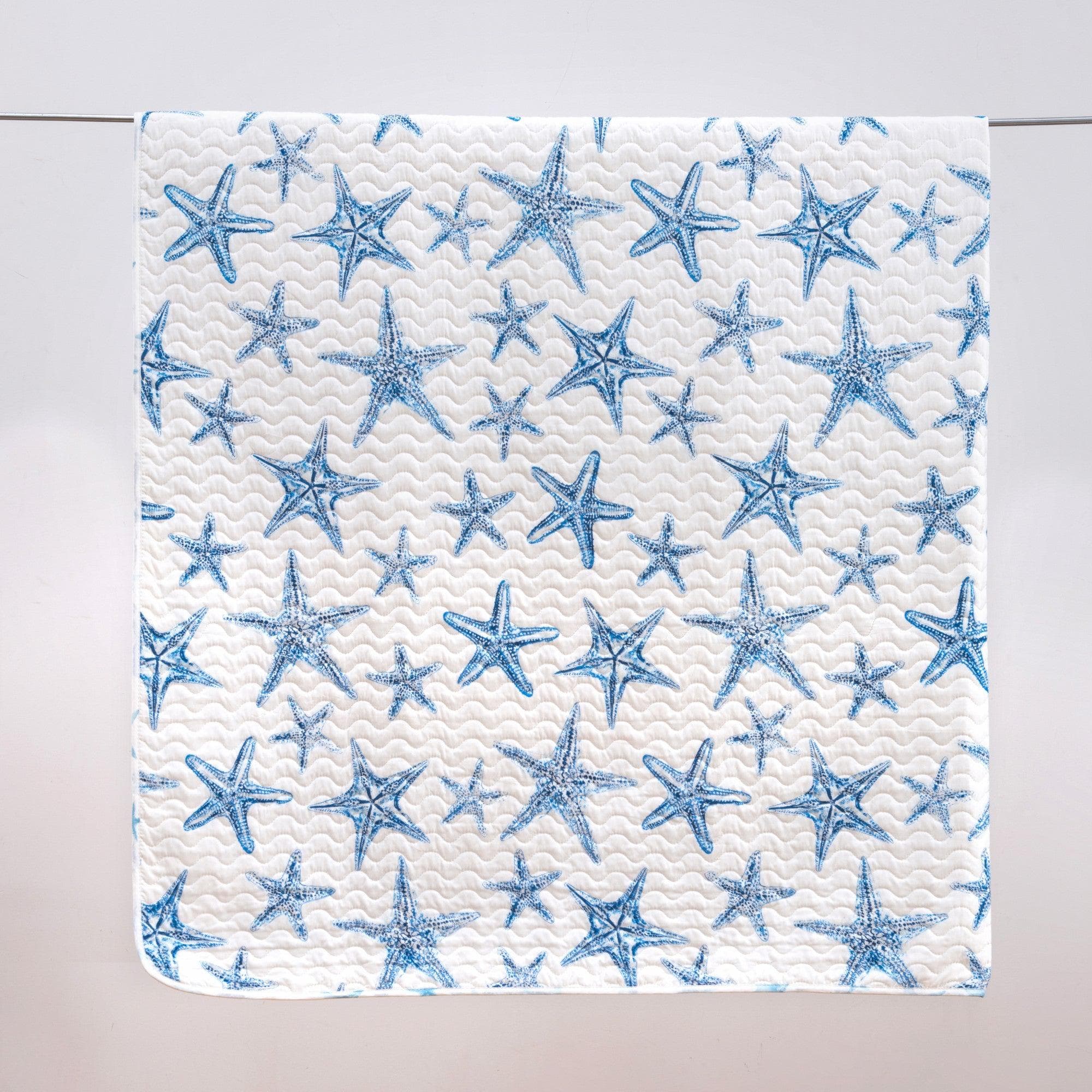 Trinidad Coastal Blue Sea Star Quilt Set 3PC - Starfish Themed Quilts