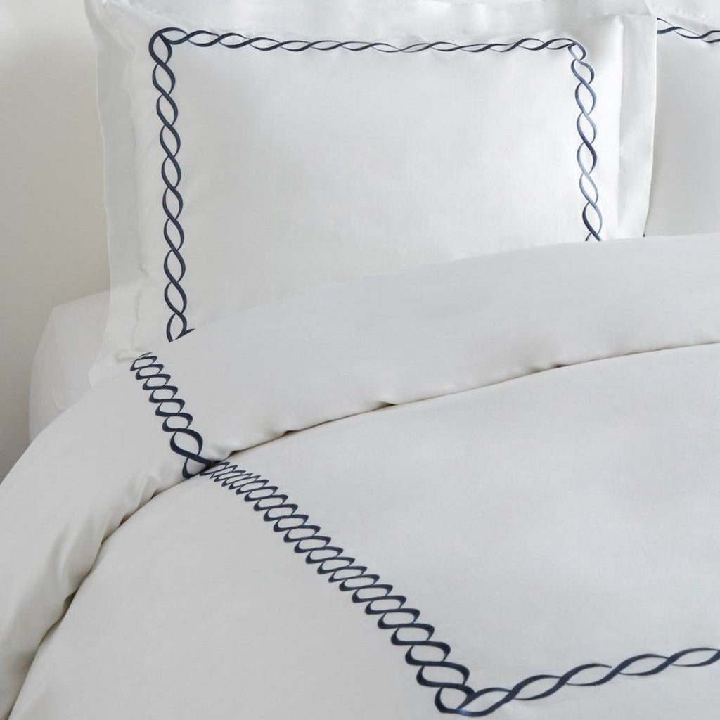 600TC Nautical And Coastal Rope Embroidered Duvet Set