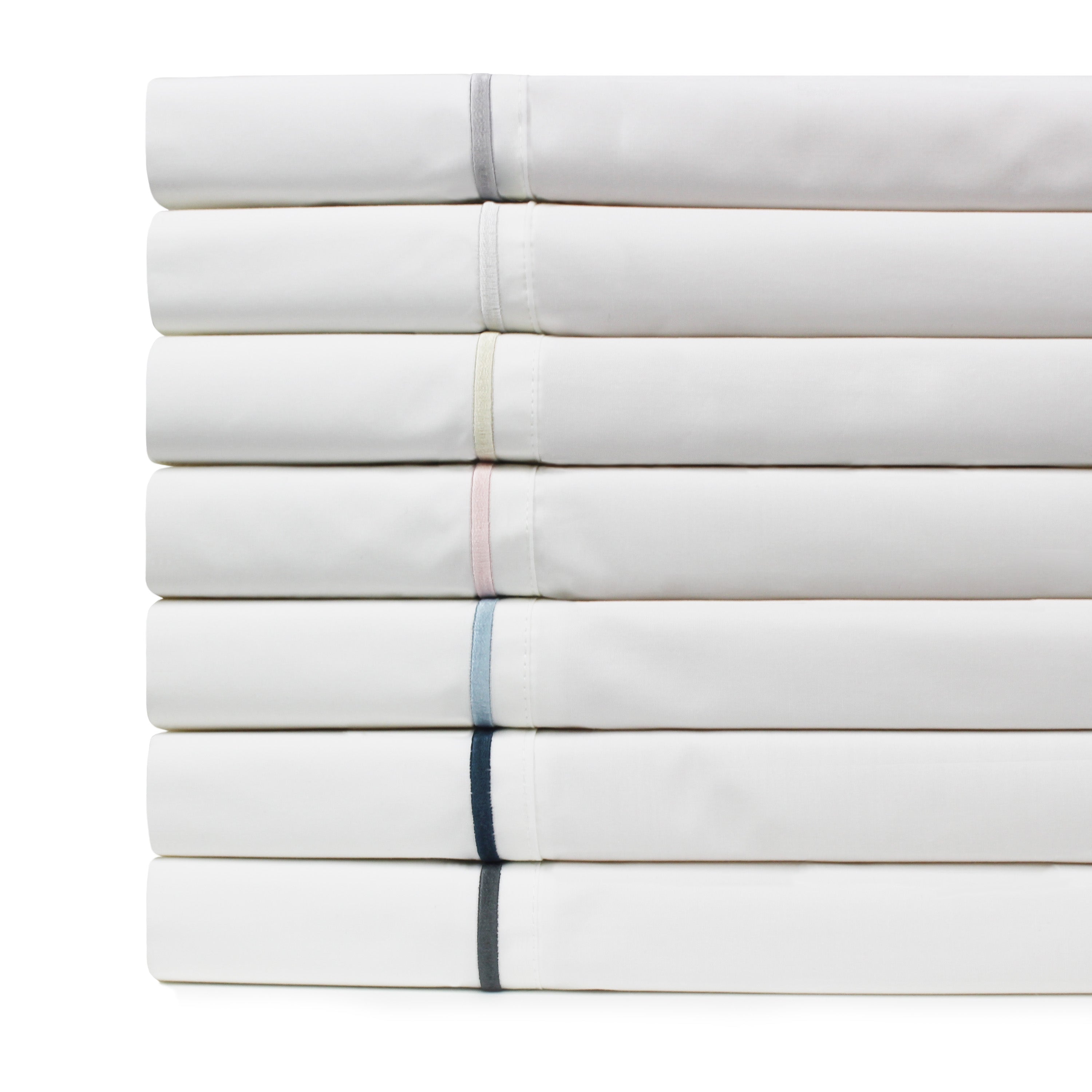 300TC Single Stripe Embroidered Percale Pillowcase Pairs