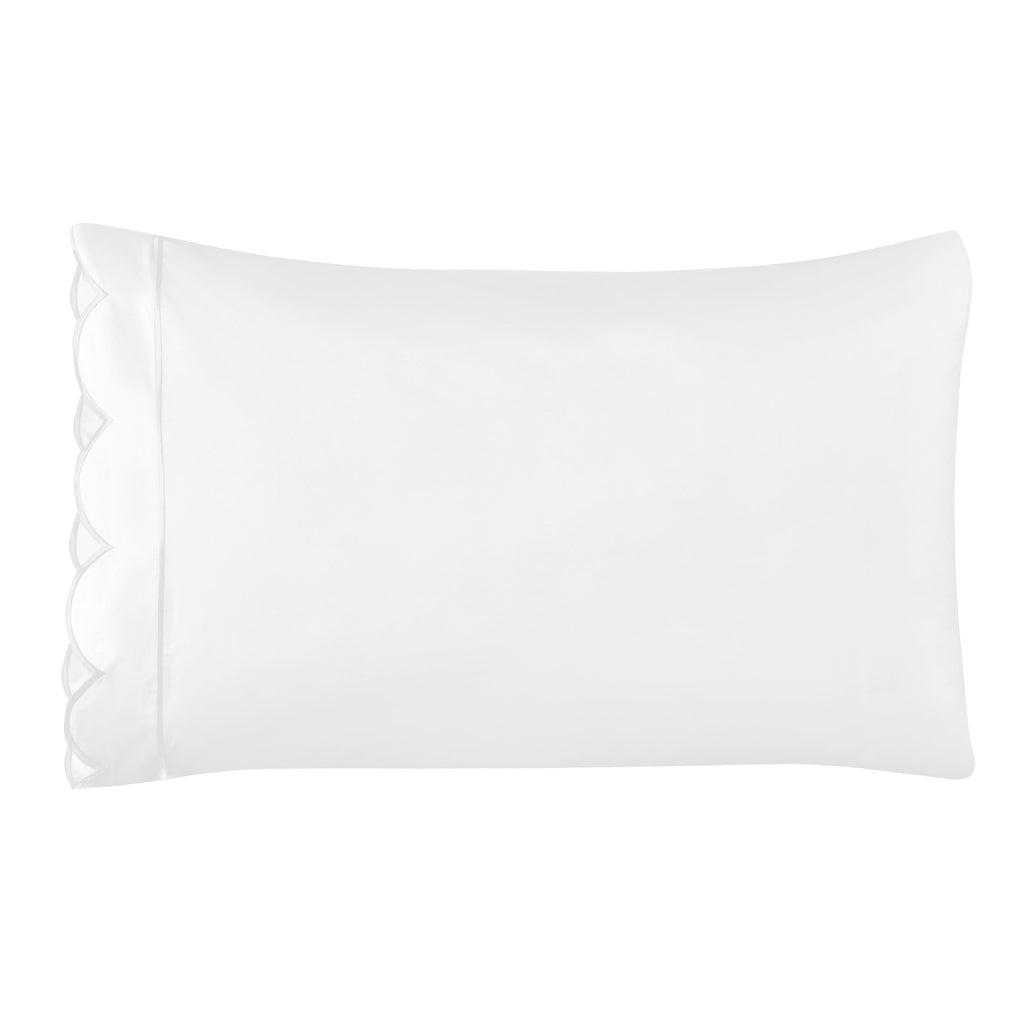 Coastal Scalloped Edge Embroidered 300TC Cotton Percale Sheet Set