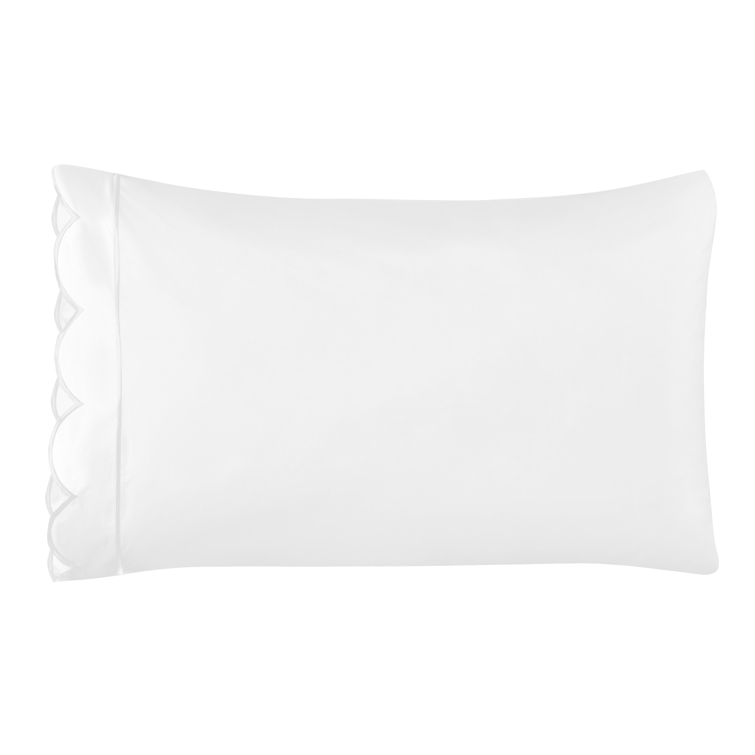 Coastal Scalloped Edge Embroidered 300TC Cotton Percale Sheet Set